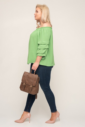 Light green Blouse with crinkle sleeves NANSI