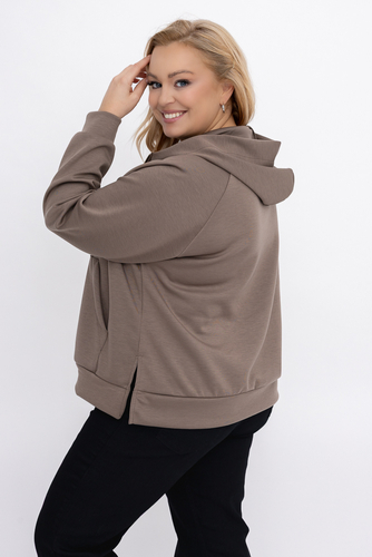 Kawowa Bluza z kapturem