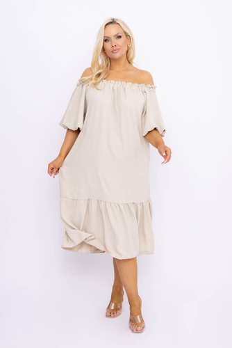 Beżowa Sukienka SENEZI