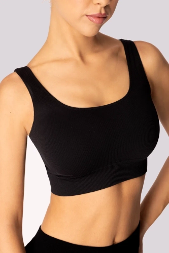 Black Ribbed Top