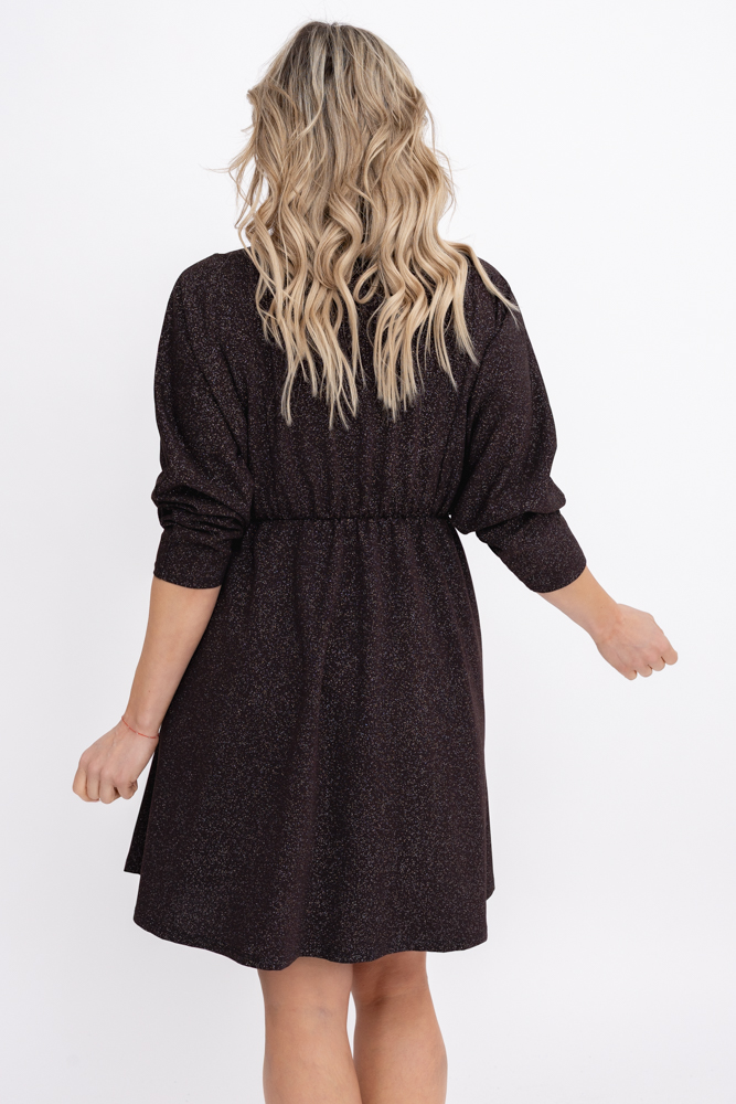 Czekoladowa Sukienka błyszcząca