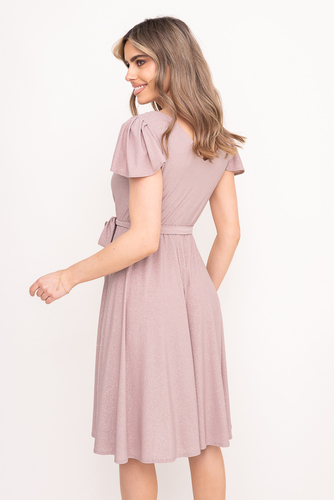 Robe en brocart beige foncé