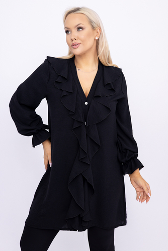 Tunică neagră cu jabot