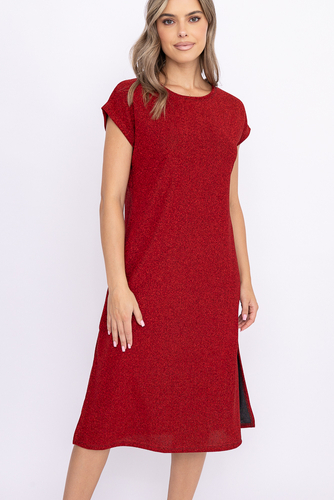  Czerwona Sukienka Błyszcząca GEVINI