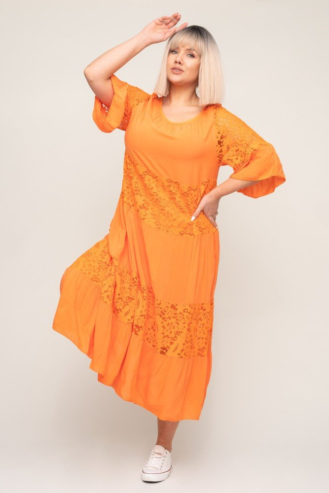Orange Lace Dress MARIPOSA