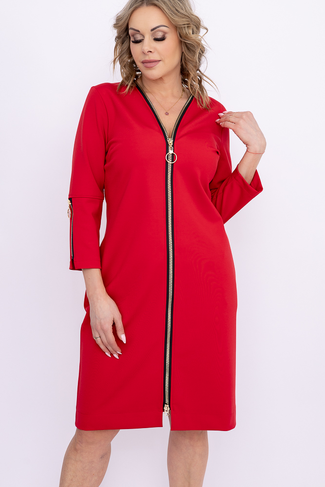 Rotes Kleid mit Reissverschluss