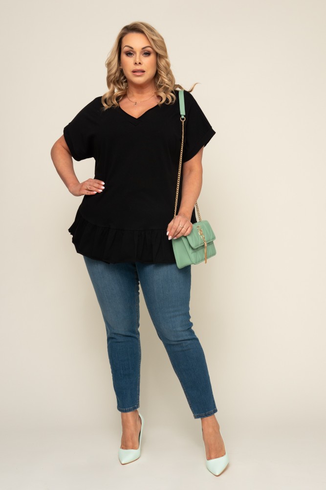Black Blouse with Frill BEYBIN