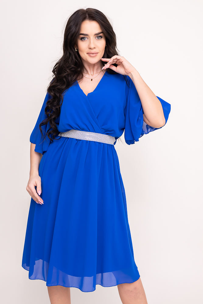 Chabrowa Sukienka szyfonowa z paskiem SEMELIA