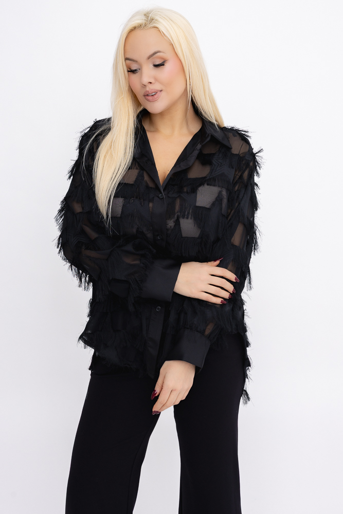 Czarna Koszula prześwitująca