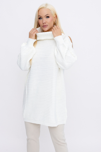 Śmietanowa Tunika sweterkowa MARKOZIA