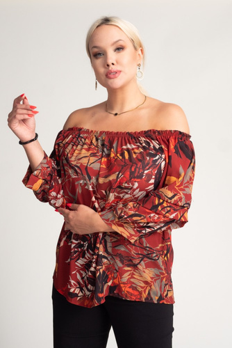 NENSI blouse with ruffled sleeves Pattern 1