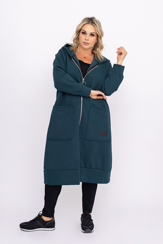 Butelkowozielona Bluza ocieplana