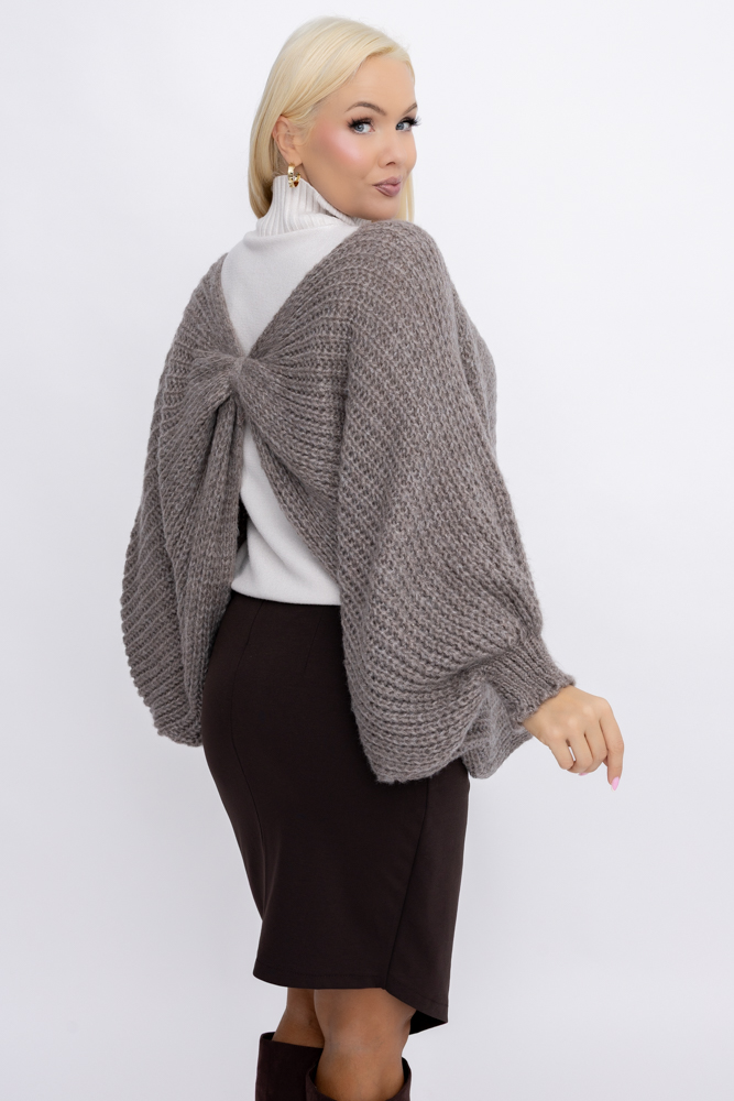 Mørk beige genser bolero