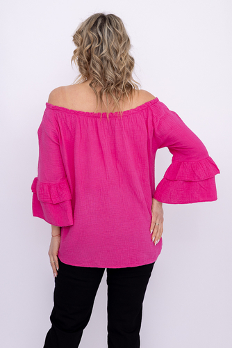 Fuksjowa Bluzka z falbanami PARFI