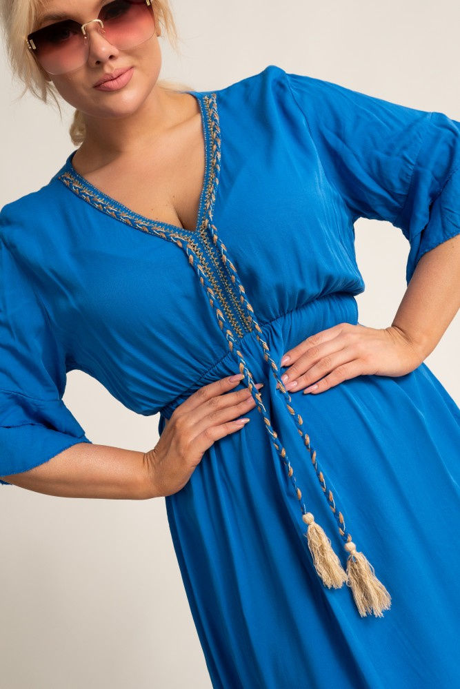 Cornflower Cut-Off Dress AMORENA