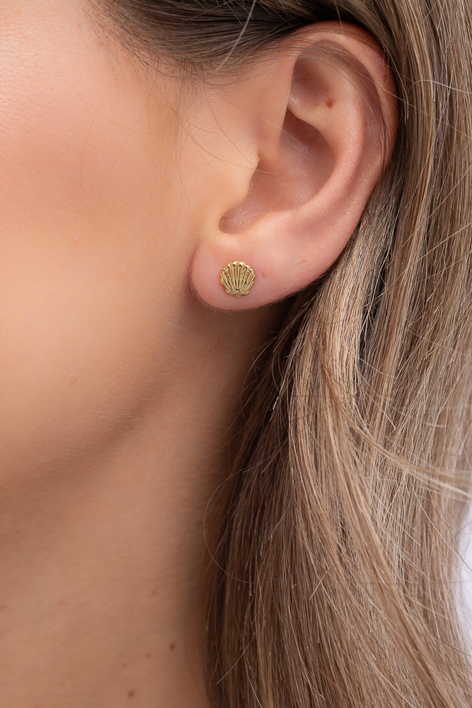 Pendientes de conchas de oro