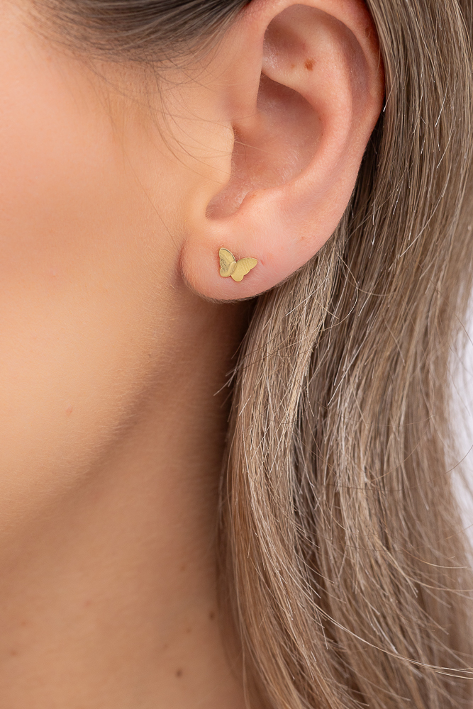 Boucles d'oreilles en acier chirurgical doré