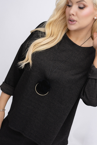 Brunatny Komplet z wisiorkiem