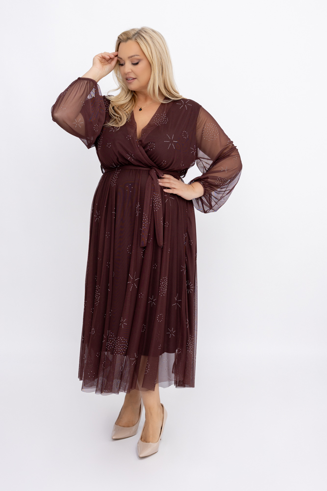 Vestido de malla chocolate