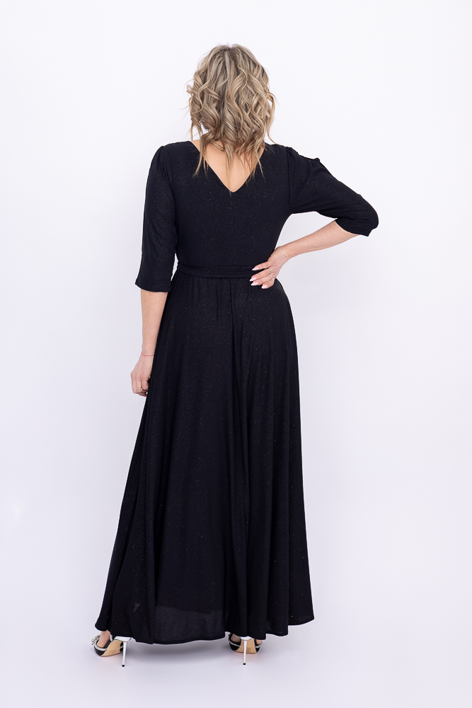 Vestido brocado negro