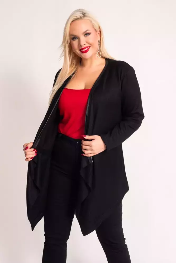 Čierny asymetrický sveter