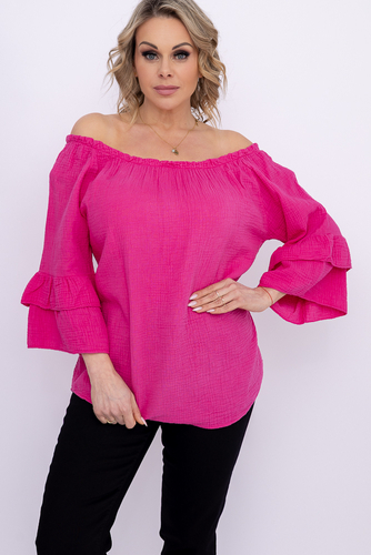 Fuksjowa Bluzka z falbanami PARFI