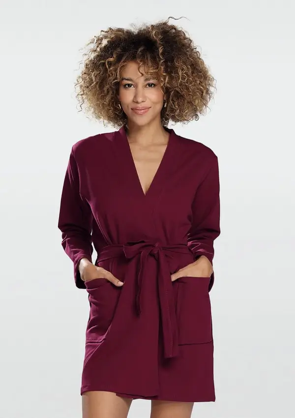 Maroon Cotton Bathrobe
