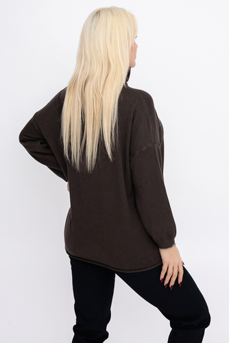 Czekoladowy Sweter z golfem