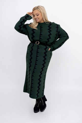 Flaschengrünes Pulloverkleid