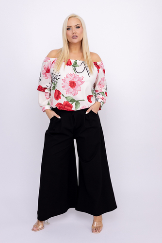 Czarne Spodnie dzwony