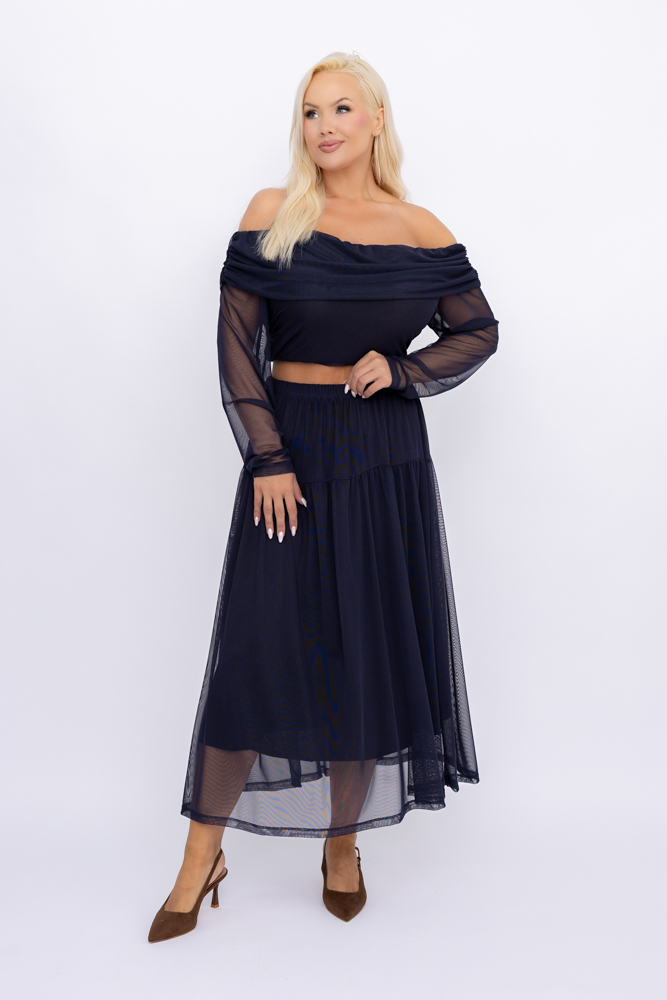 Ensemble en maille bleu marine