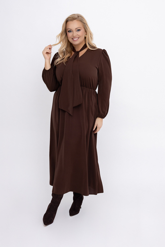 Czekoladowa Sukienka satynowa
