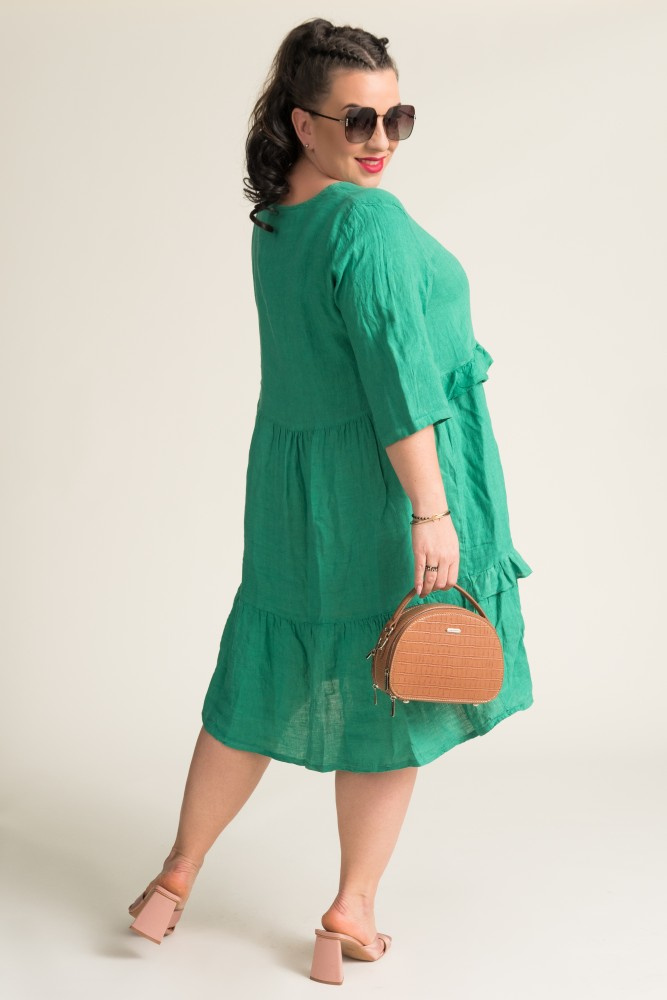 Green GAFFE Linen Dress