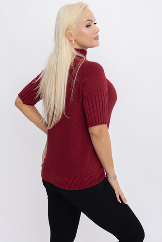 Bordowy Sweterek z półgolfem