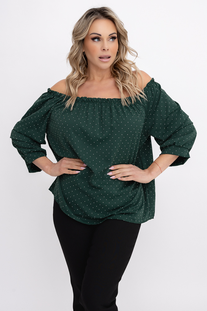 Blusa granate con mangas de volantes Estampado 1