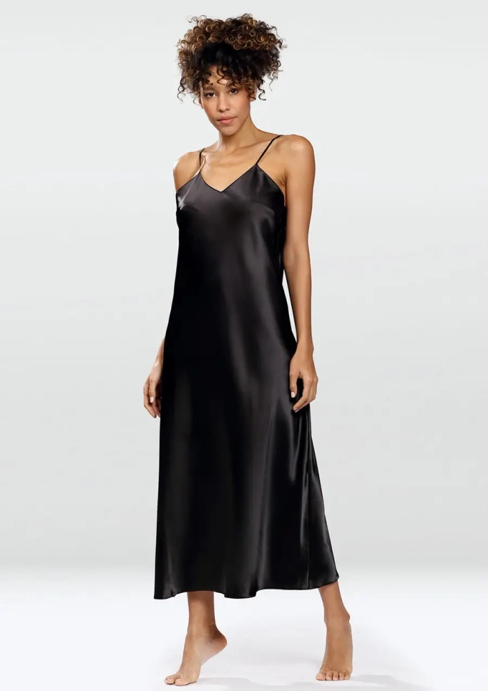 Slip en satin noir