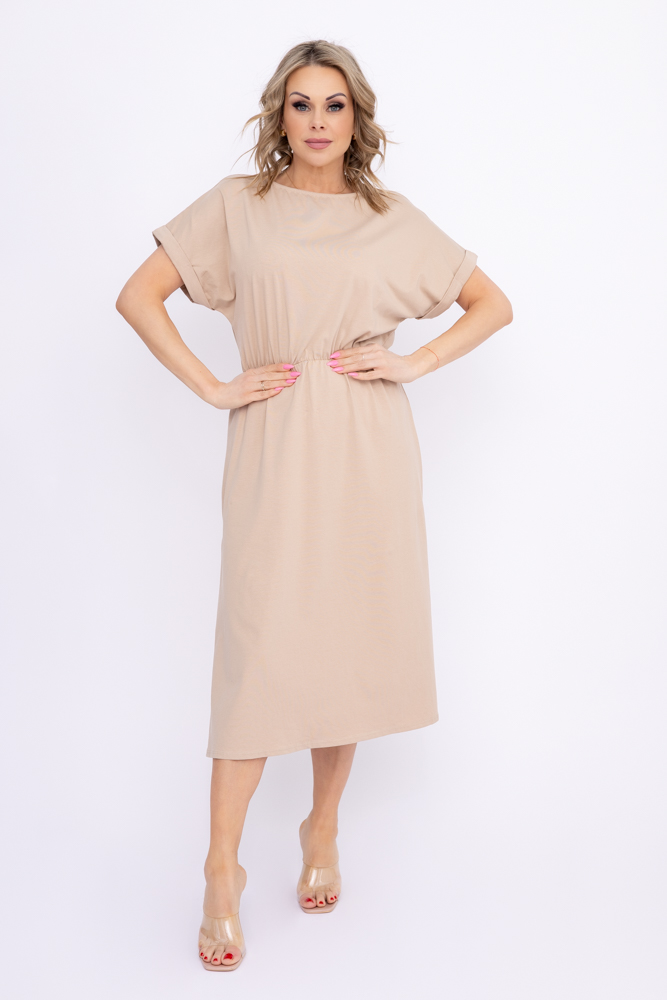 Jasnobeżowa Sukienka MARISTA