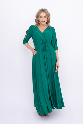 Flaschengrünes Brokatkleid