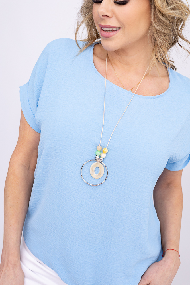 Blue Blouse with Pendant FAIRY