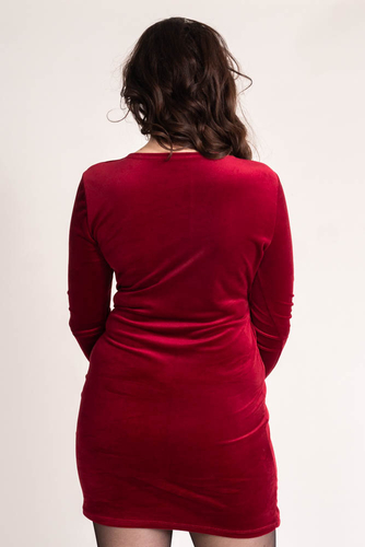  Maroon Velour Dress BIRMI