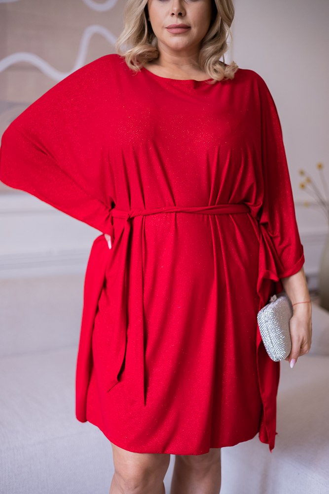 Rotes Brokatkleid