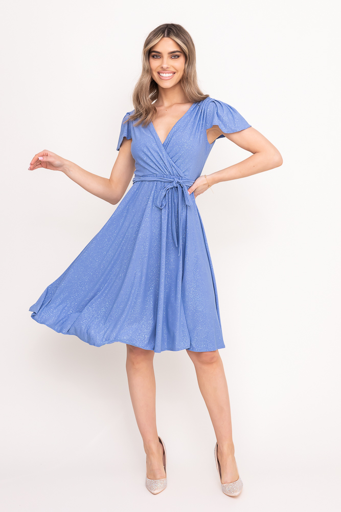 Robe en brocart bleu