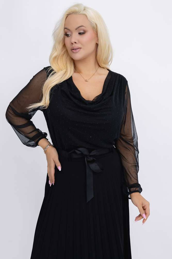  Czarna Bluzka siateczkowa BISKIO