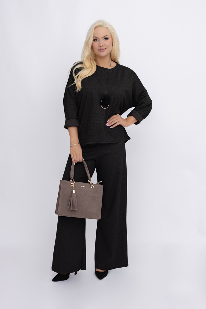 Brunatny Komplet z wisiorkiem