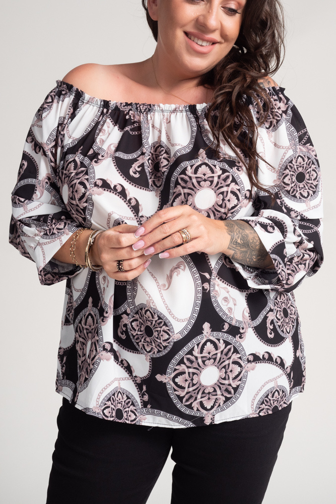 NENSI blouse with ruffled sleeves Pattern 7