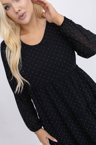 Czarna Sukienka z dżetami