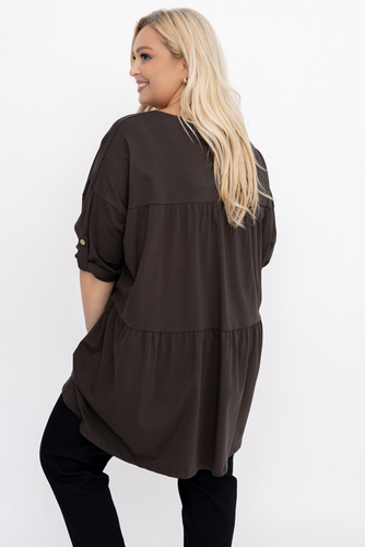 Tunique asymétrique marron