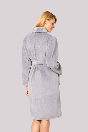 Peignoir gris avec poches