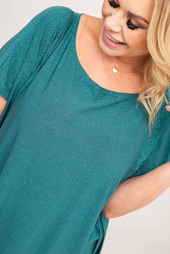 Blouse en brocart vert bouteille