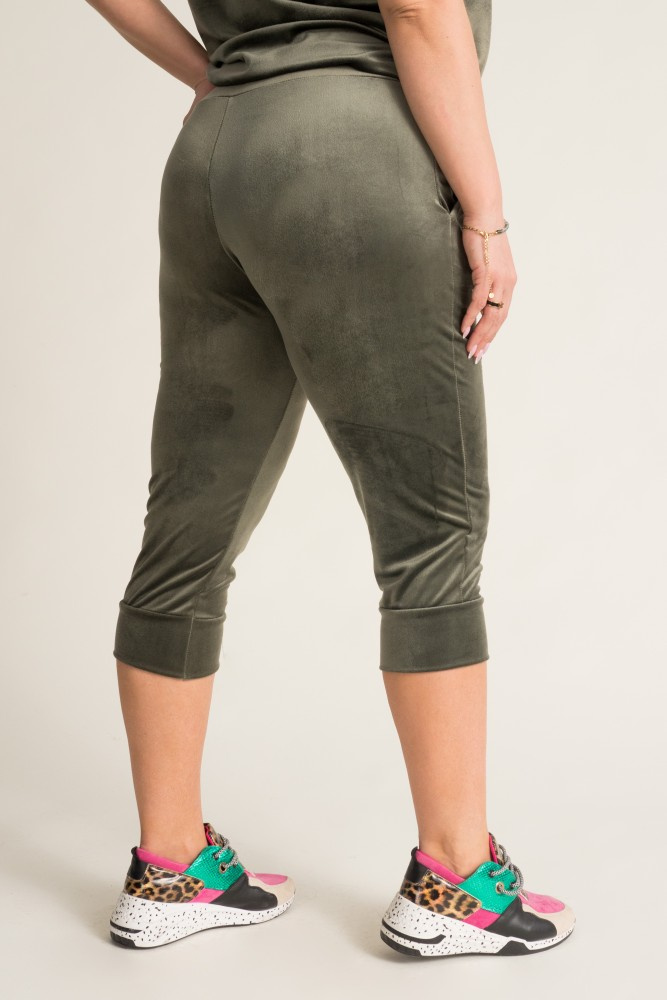 Khaki Komplet welurowy MILKIN